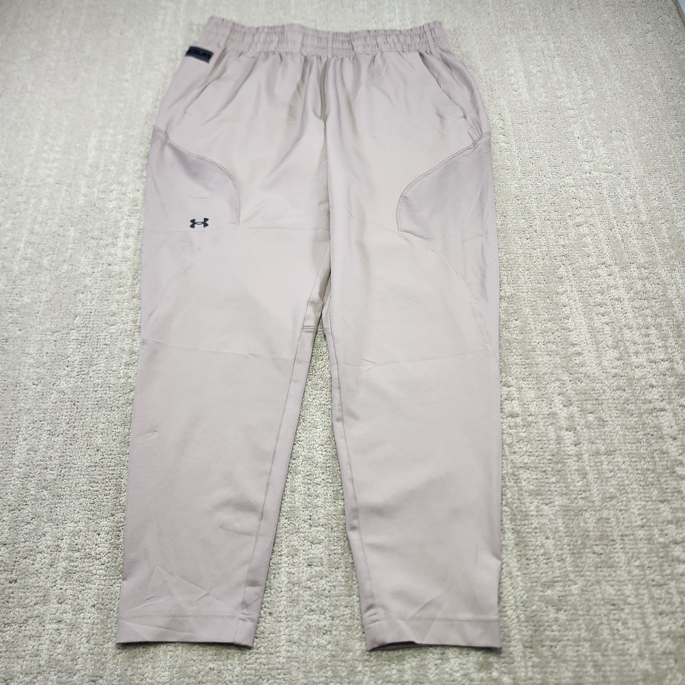Under Armour Unstoppable Hybrid Pants Women Medium Water Resistant Running Beige